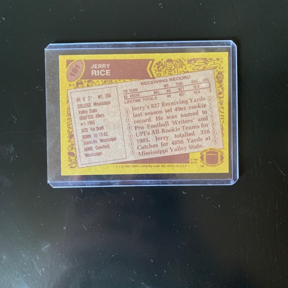 Jerry Rice 1986 Rookie Card Topps #161 - Picture 2 of 2